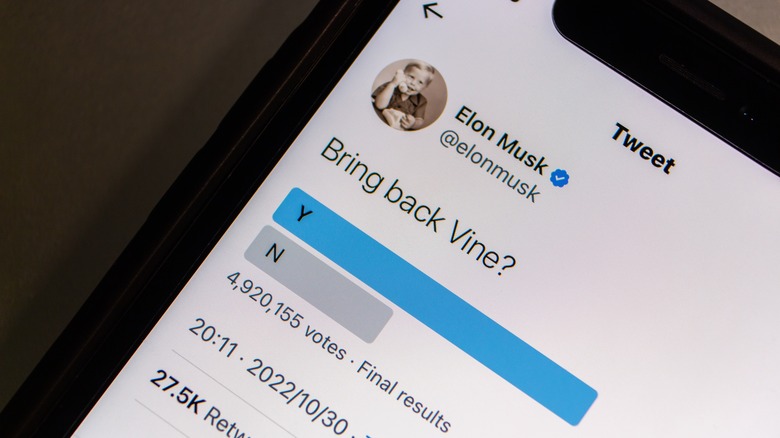 Elon Musk's Vine tweet on a smartphone 