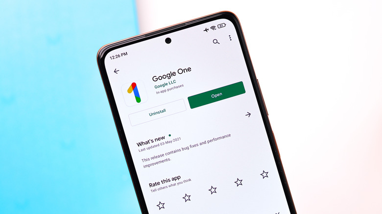 Google One on Android screen