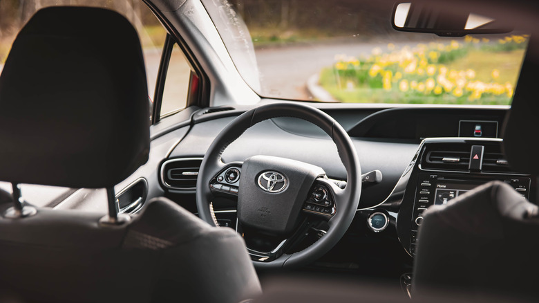 Interior of an older Prius 