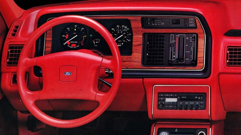 Ford Tempo interior red