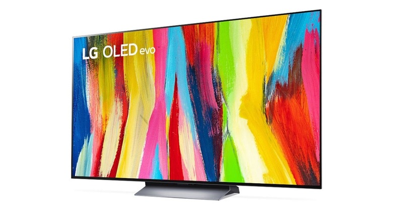 LG C2 television with art on screen