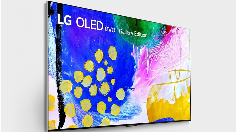 LG G2 TV with art on screen