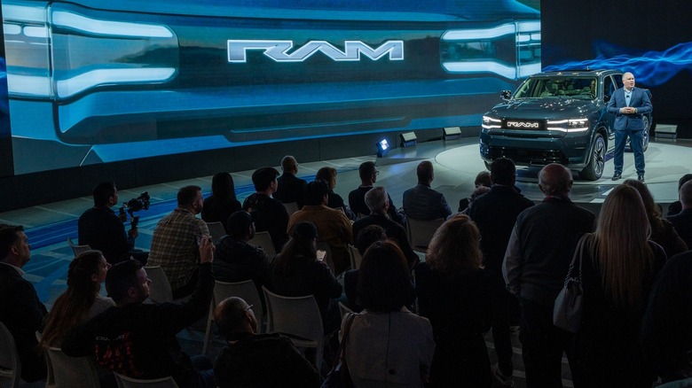 The Ram 1500 REV being unveiled