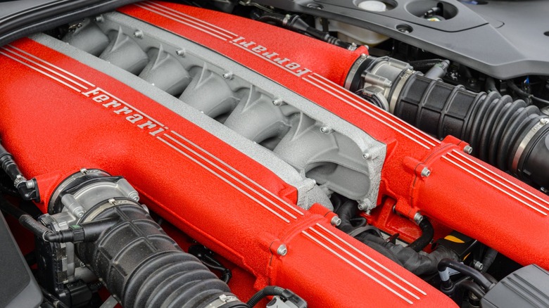 A Ferrari V12 engine.