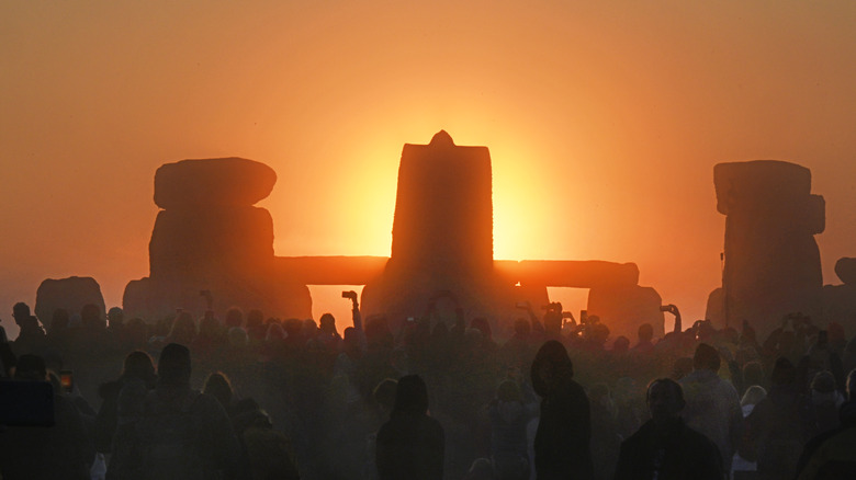 people visiting Stonehenge