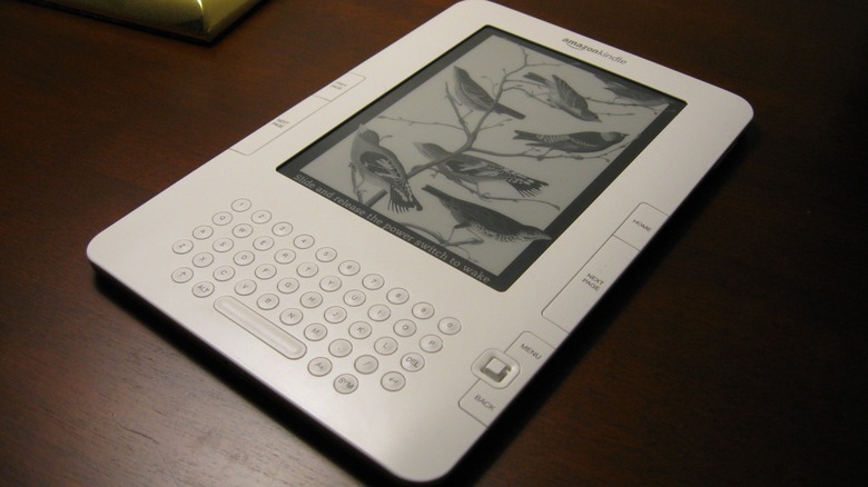 Amazon Kindle 2 on table