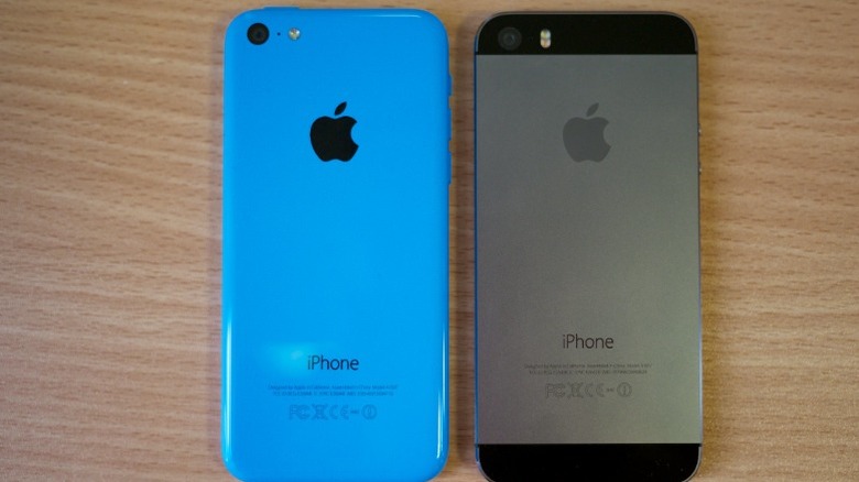 backview of iPhone 5s and 5c