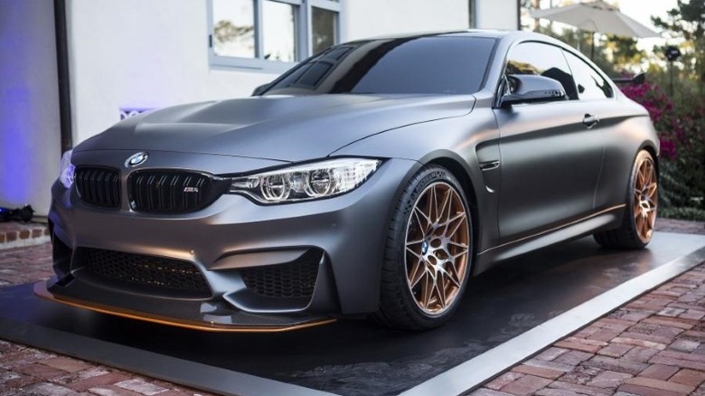 BMW M4 GTS parked in front of a building