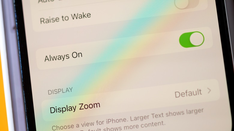 iPhone settings display zoom