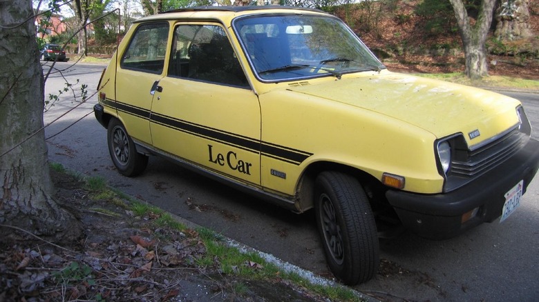 Yellow Renault Le Car Parked