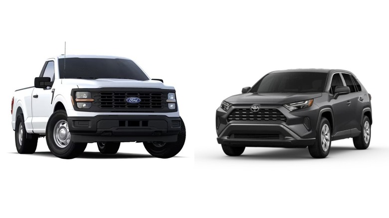 Split Image: F-150 XL In White And RAV4 LE In Gray