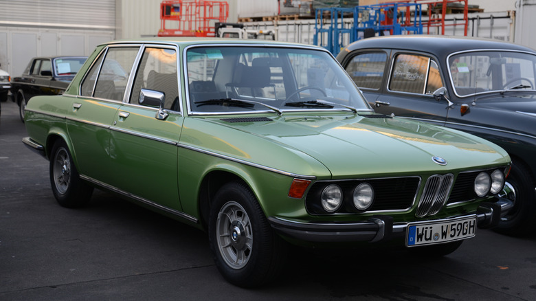 BMW E3 at a classic car lot