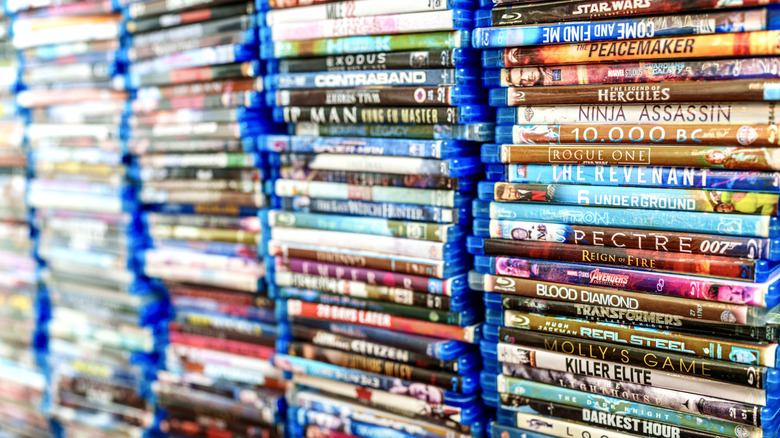 stacked Blu-ray discs