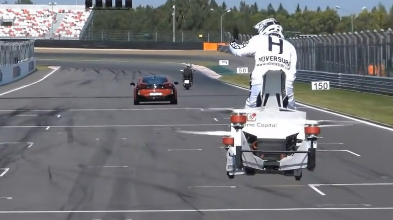 HoverSurf Scorpion 3 at a race track