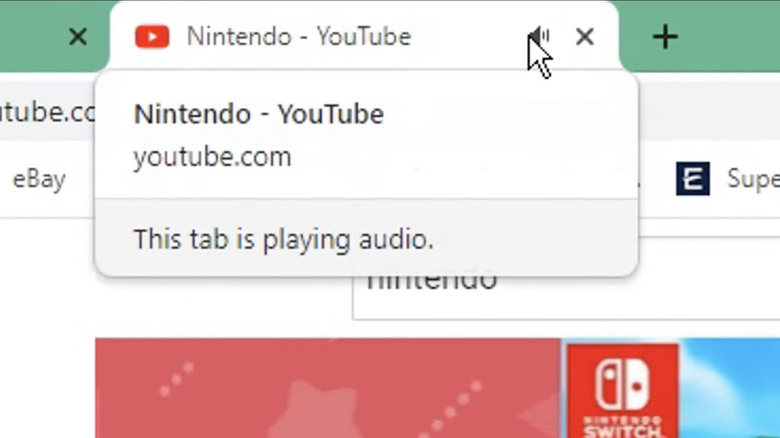 Google Chrome tab mute button