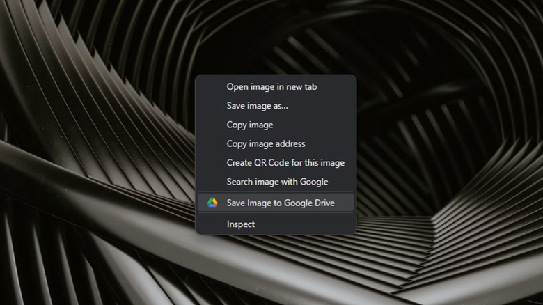 Save Image to Google Drive menu