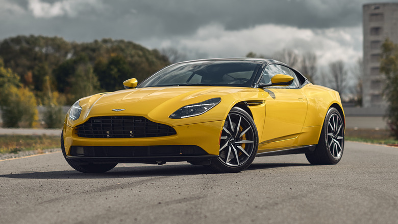 Yellow Aston Martin DB11