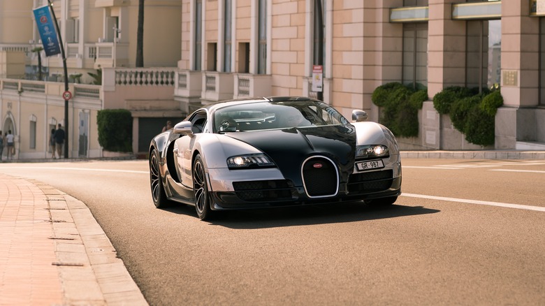 Bugatti Veyron on the road