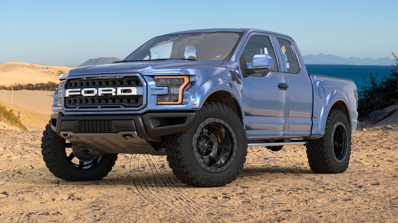 Ford F-150 Raptor by the coast