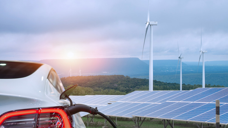 EV charging with solar panels