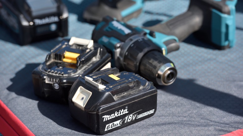 Makita batteries and drill