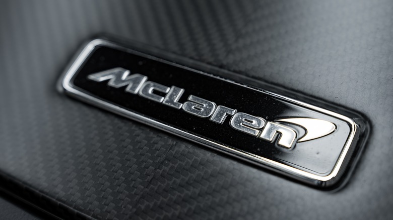 Modern McLaren logo on a car