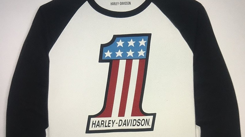 Harley-Davidson #1 stars-and-stripes logo on T-shirt