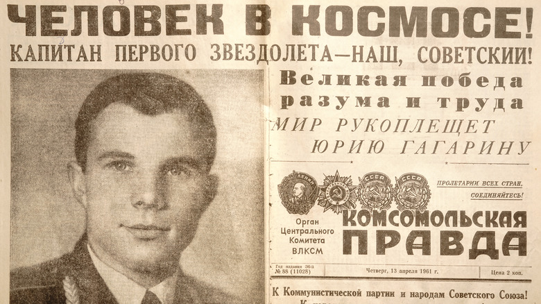 gagarin space flight newspaper