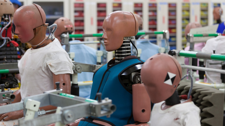 Crash test dummies in factory