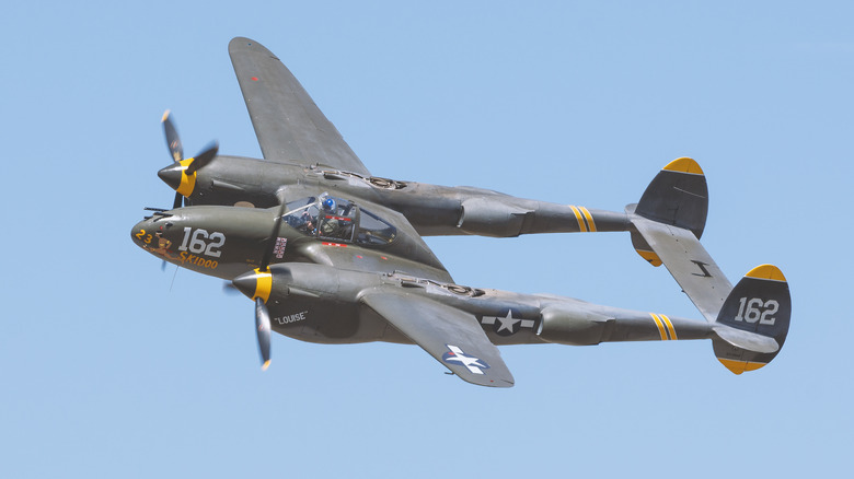 Lockheed P-38 Lightning aircraft in the air