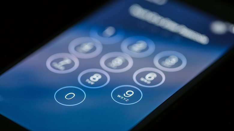 Passcode screen on iPhone