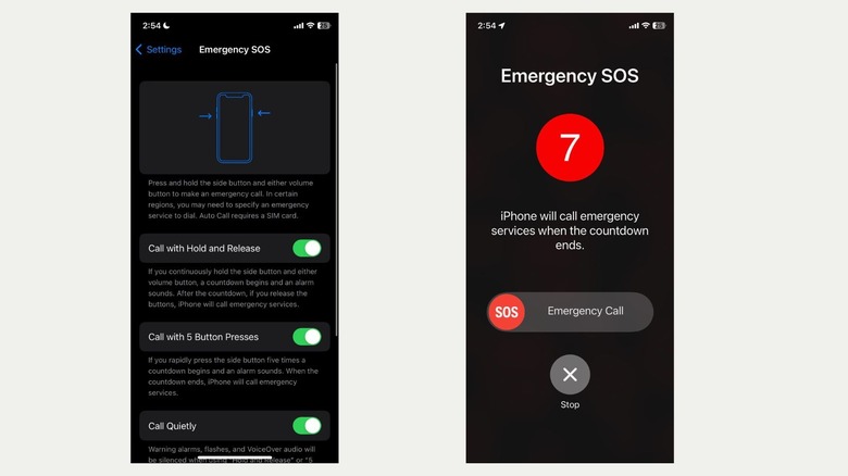 setting up Emergency SOS on an iPhone