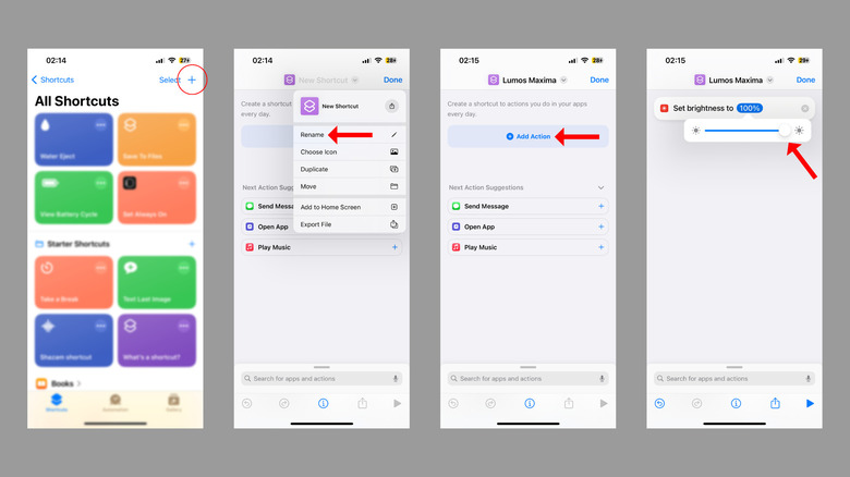 steps for creating custom Shortcuts on iPhone