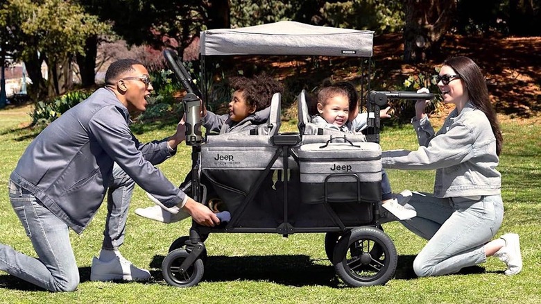 Jeep Wagon Stroller in use