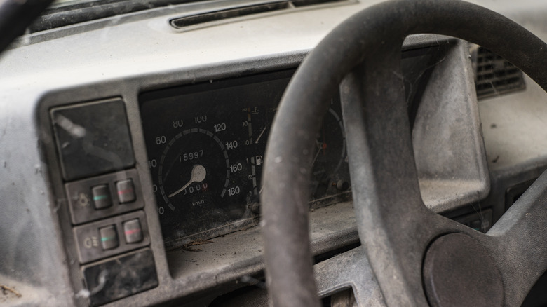 dusty car interior