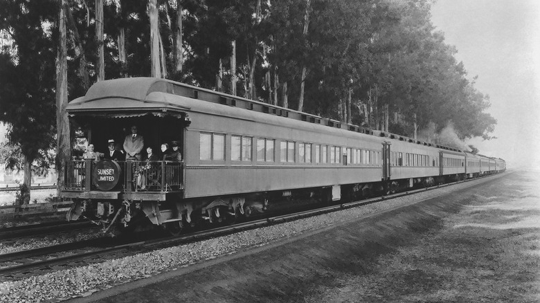 An old black and white photo of the Sunset Limited.