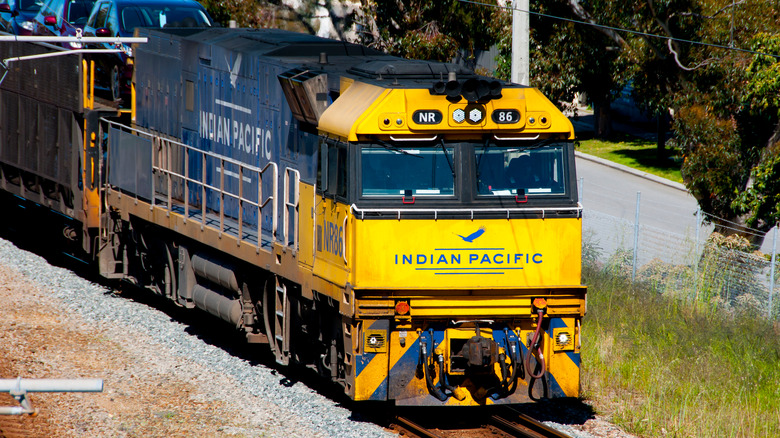 The Indian Pacific arriving in Perth.