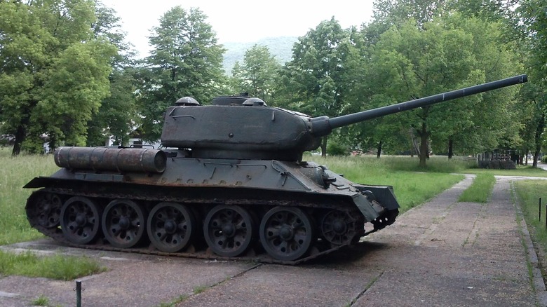 T-34 tank in a military base