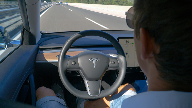 Interior of a Tesla EV