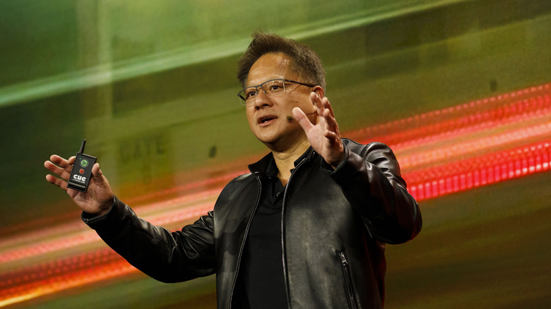 Invidia CEO Jensen Huang speaking at conference