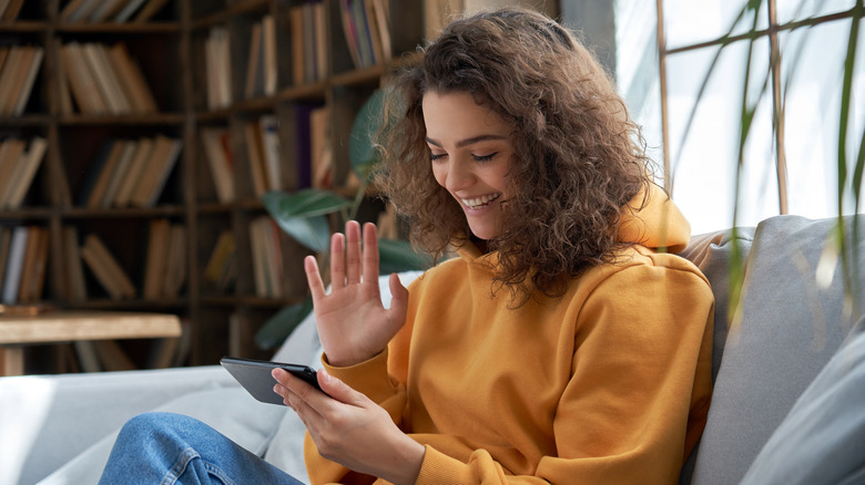 woman using facetime