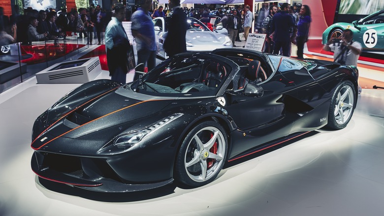 Black LaFerrari Aperta on display