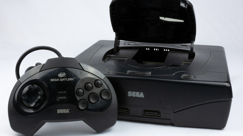 Sega Saturn console with controller