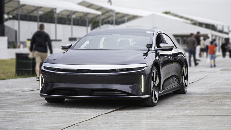 lucid air driving with lights