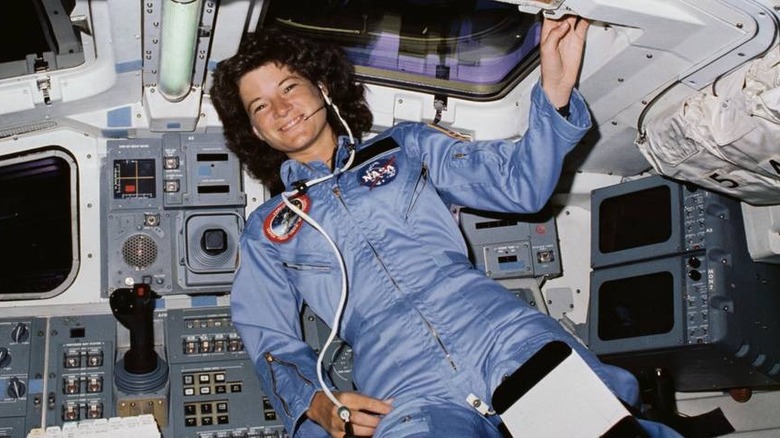 Sally Ride aboard Space Shuttle Challenger