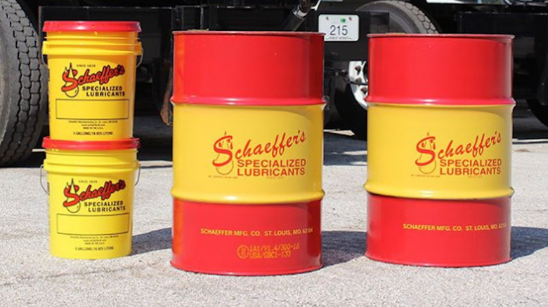 Schaeffer's oil in pails and drums