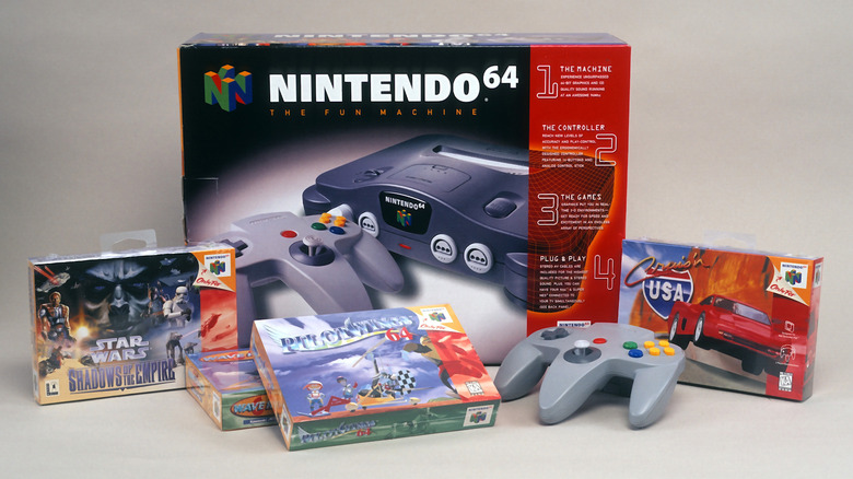 Nintendo 64 with games