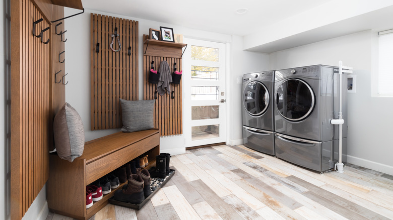laundry room with matching Whirlpool washer and dryer