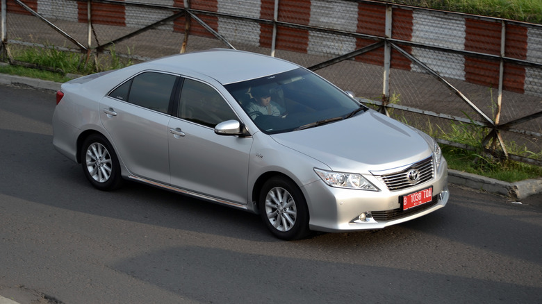 Gray Toyota Camry parked