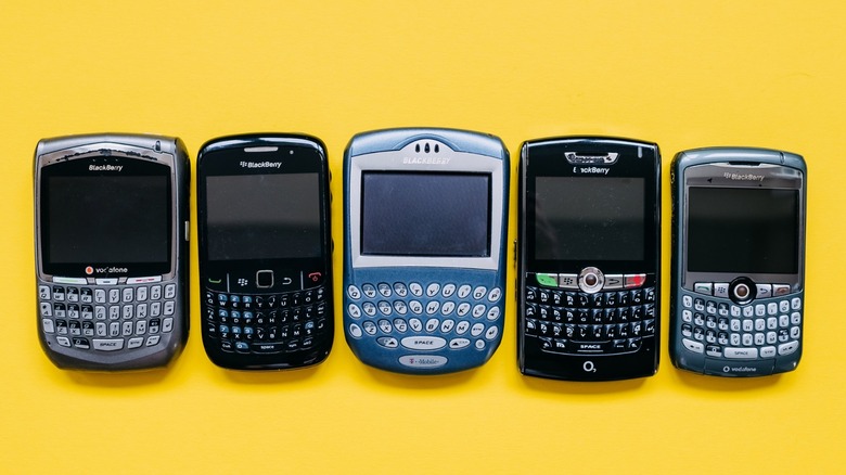 Lineup of legacy BlackBerry phones